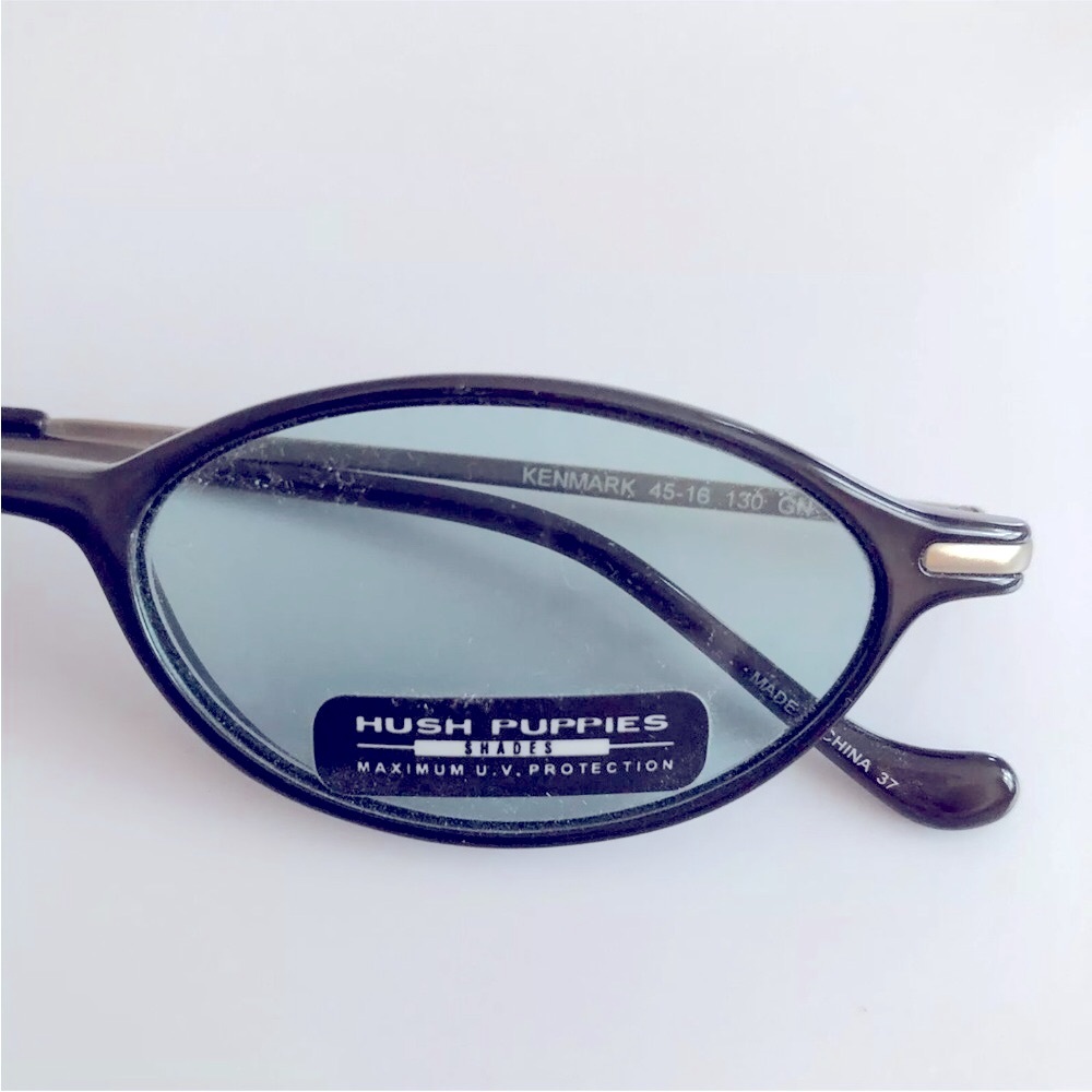 Hush Puppies Cool Green Shades Y2K Oval Sunglasses 1999 - Picture 2 of 6